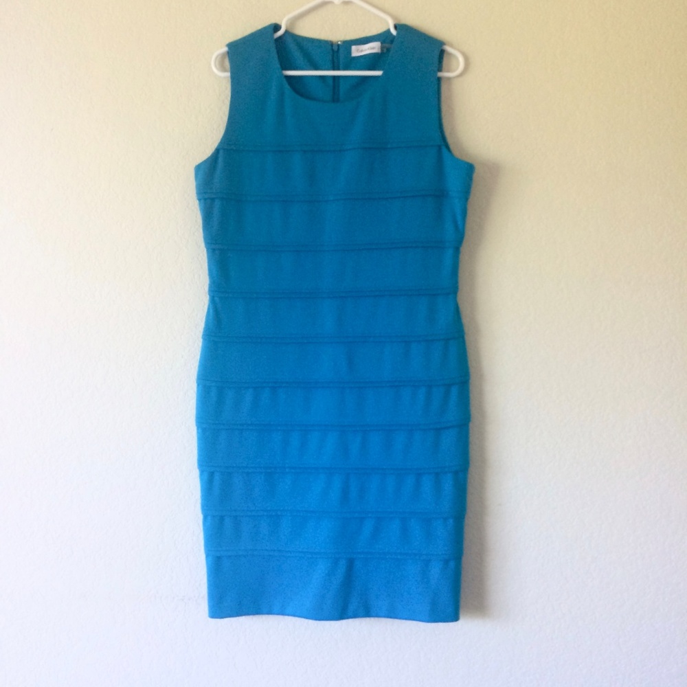 Calvin Klein Blue Layer Dress Size 12